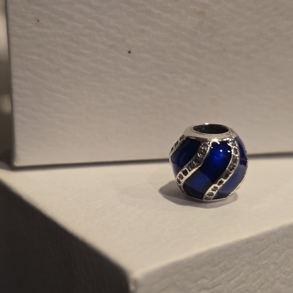 Blue and Silver Bead Charm